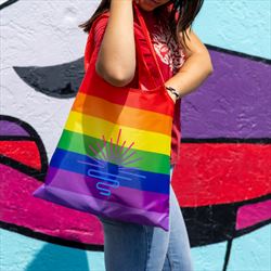JH30069 Rainbow Tote Bag With Custom Imprint